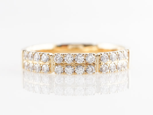 Doubled Diamond Wedding Band in 18k Yellow Gold