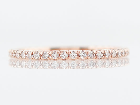 Wedding Band Modern .18 Round Brilliant Cut Diamonds in 14k Rose Gold