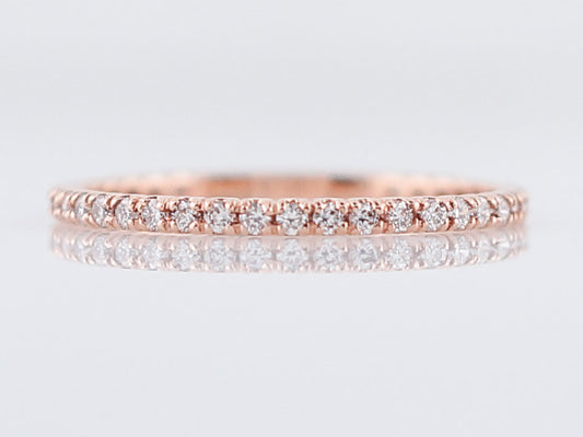 Wedding Band Modern .39 Round Brilliant Cut Diamonds in 14K Rose Gold