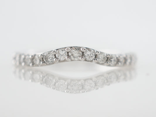 Wedding Band Modern .39 Round Brilliant Cut Diamonds in 14k White Gold