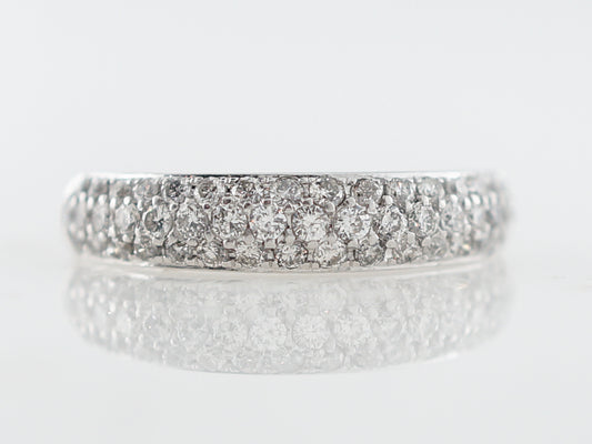 Pave Diamond Wedding Band in White Gold