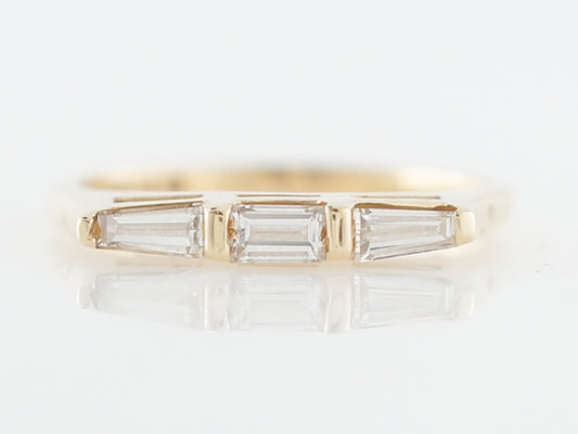 Wedding Band Modern .45 Baguette Cut Diamonds in 14k Yellow Gold