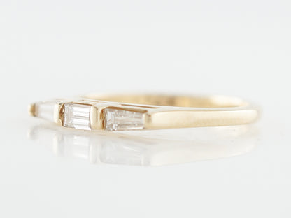 Wedding Band Modern .45 Baguette Cut Diamonds in 14k Yellow Gold