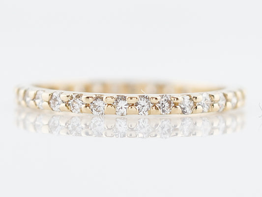 Wedding Band Modern .48 Round Brilliant Cut Diamonds in 14k Yellow Gold