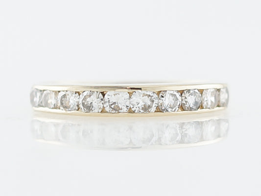 Wedding Band Modern .50 Round Brilliant Cut Diamonds in 14k Yellow Gold