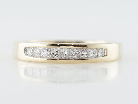 Wedding Band Modern .54 Princess Cut Diamonds in 14k Yellow Gold