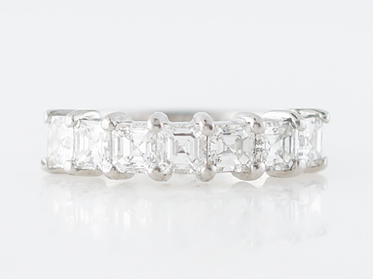 Wedding Band Modern 1.40 Asscher Cut Diamonds in Platinum