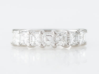 Wedding Band Modern 1.40 Asscher Cut Diamonds in Platinum