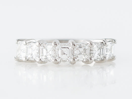 Wedding Band Modern 1.40 Asscher Cut Diamonds in Platinum