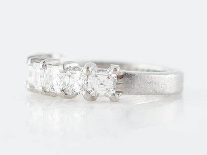 Wedding Band Modern 1.40 Asscher Cut Diamonds in Platinum