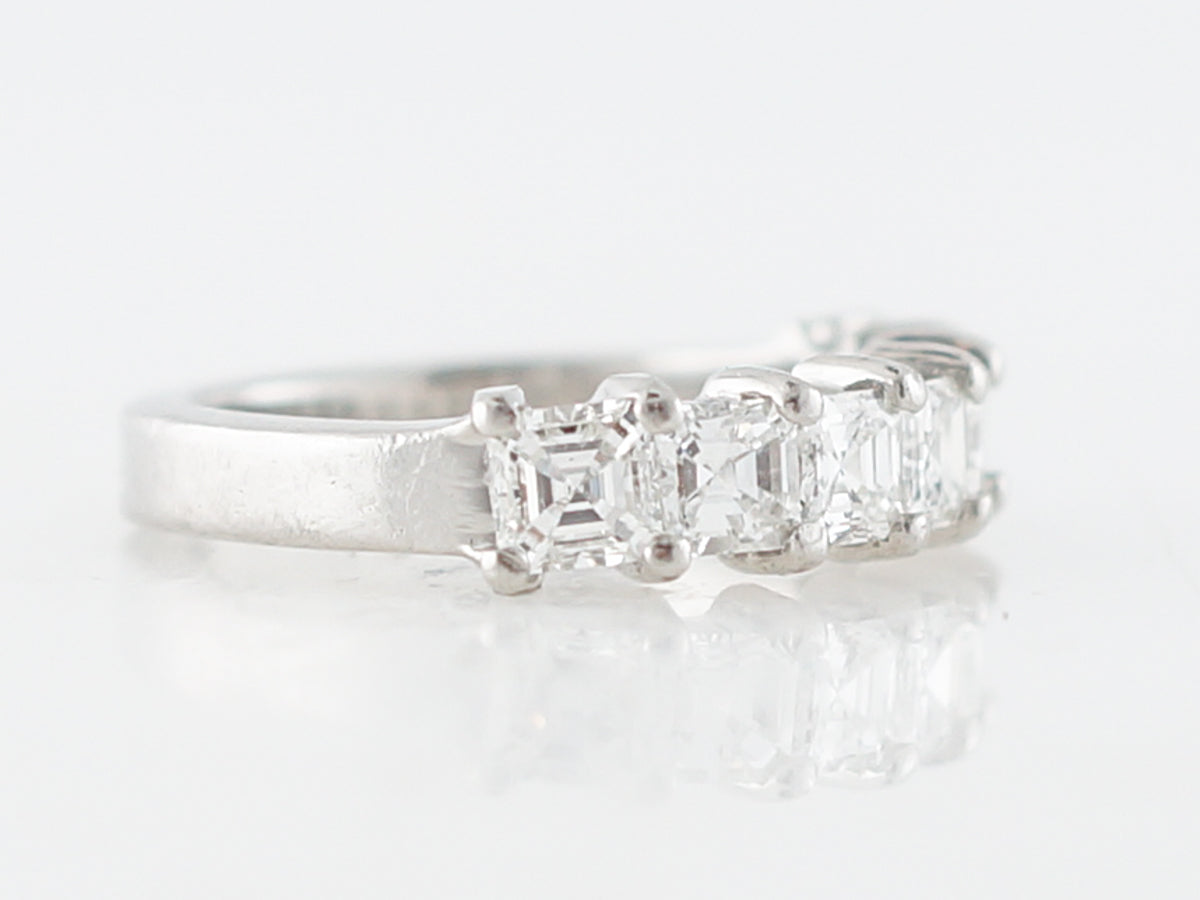 Wedding Band Modern 1.40 Asscher Cut Diamonds in Platinum