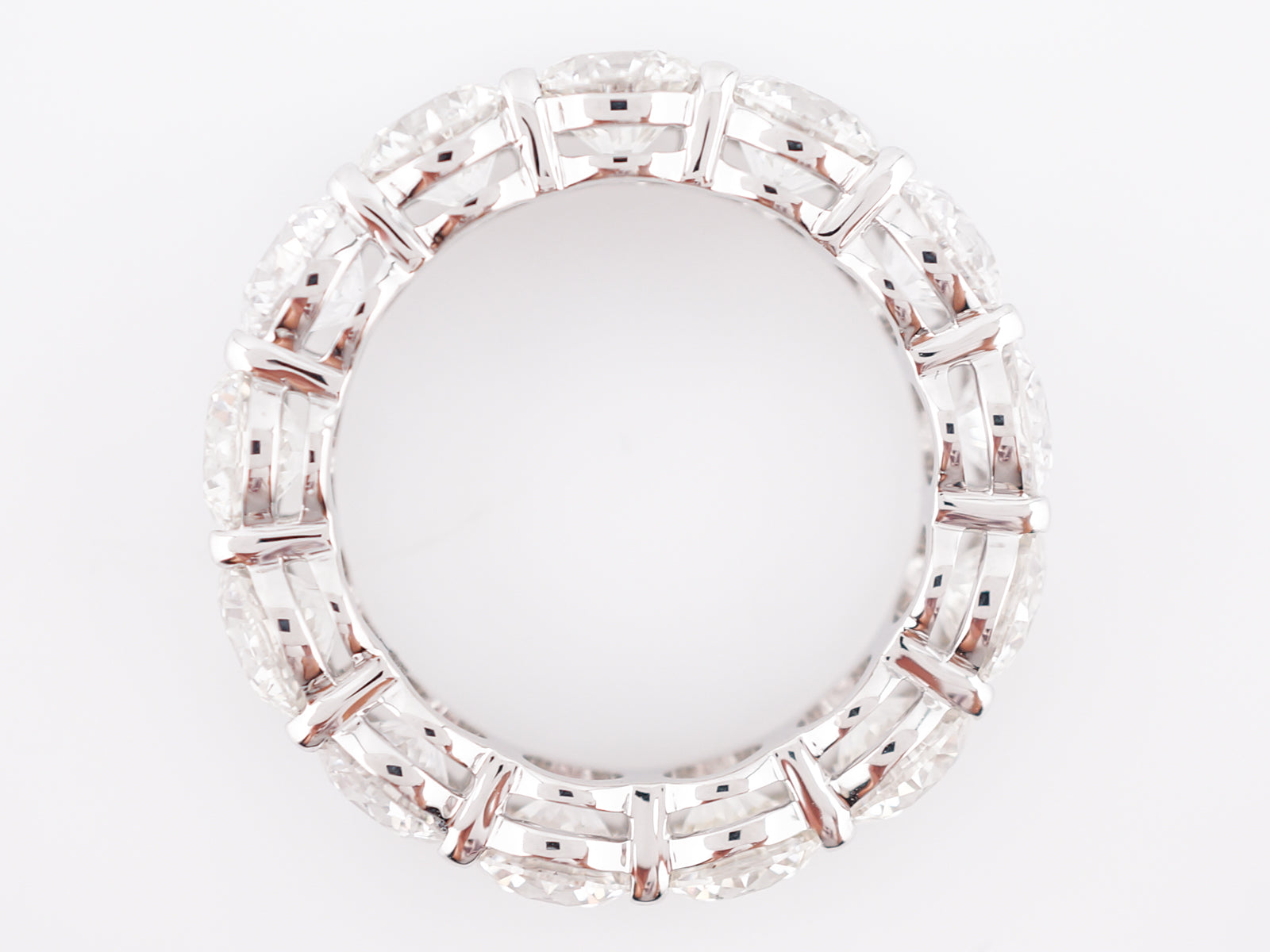 Wedding Band Modern 7.18 GIA Round Brilliant Cut Diamonds in 18k White Gold