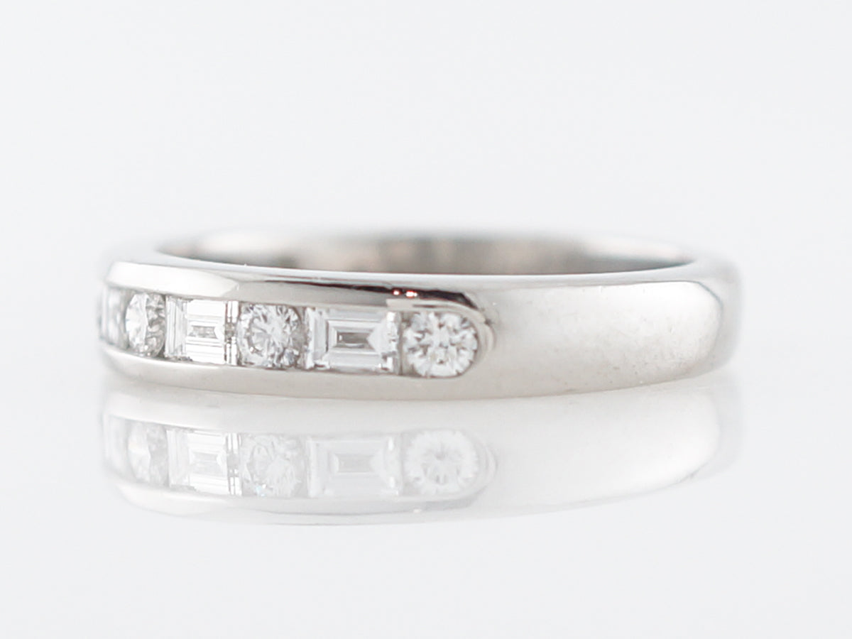 Wedding Band Modern Tiffany & Co .66 Round Brilliant & Baguette Cut Diamonds in Platinum