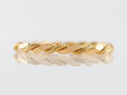 Wedding Band Modern Twisted Rope in 18k Yellow Gold