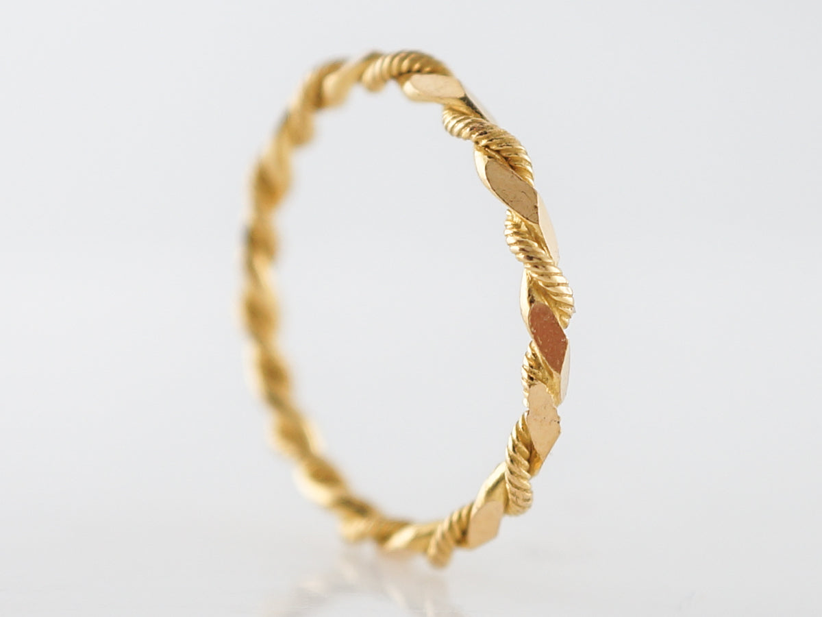 Wedding Band Modern Twisted Rope in 18k Yellow Gold