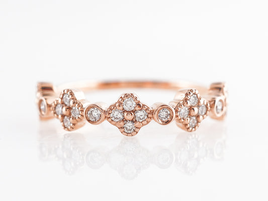 Wedding Band w/ .30 Carats of Diamonds in 14k Rose Gold