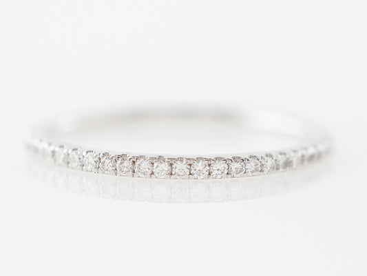 Narrow Diamond Wedding Band in 18k White Gold