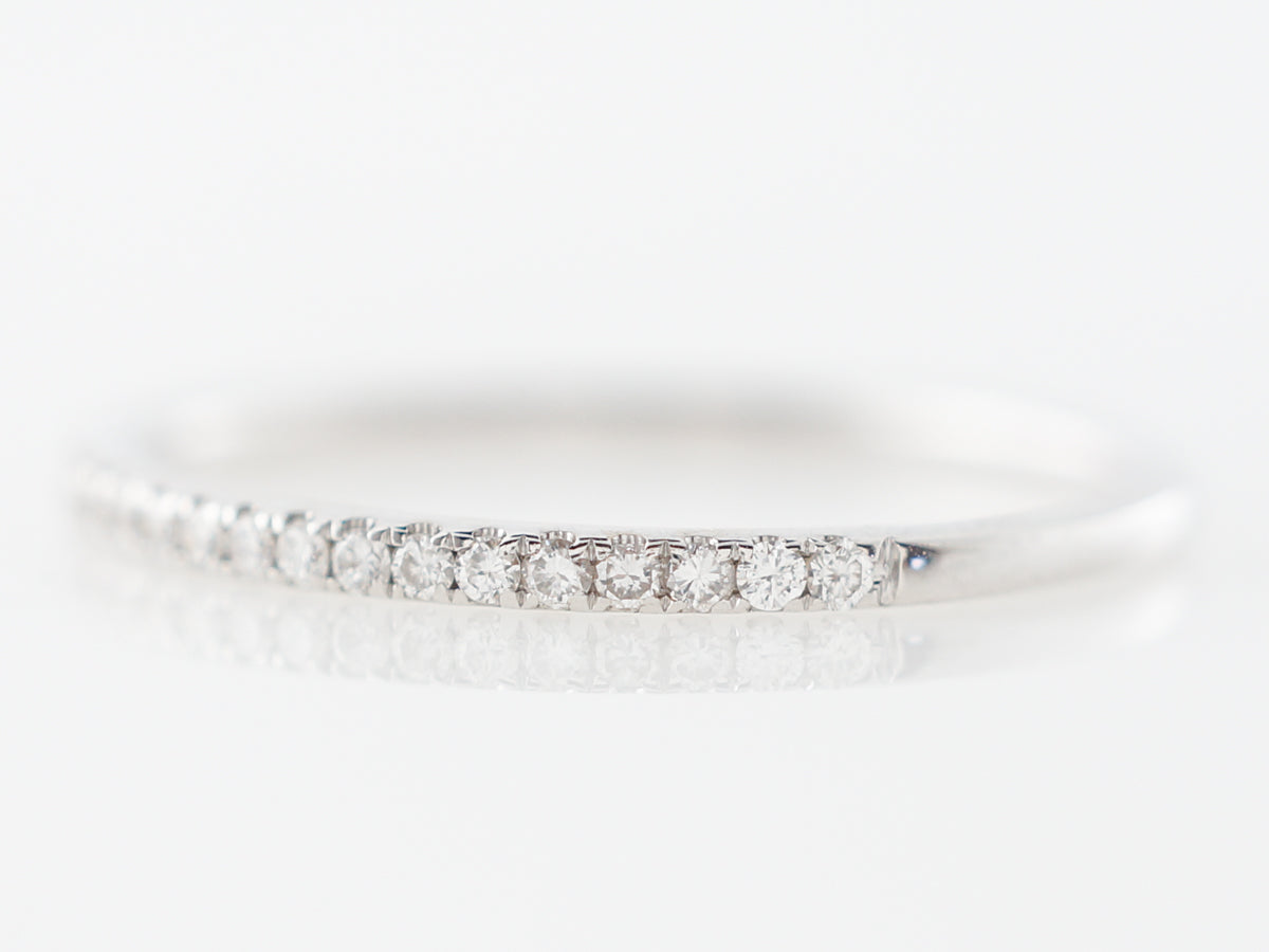 Thin Diamond Wedding Band in 14k White Gold