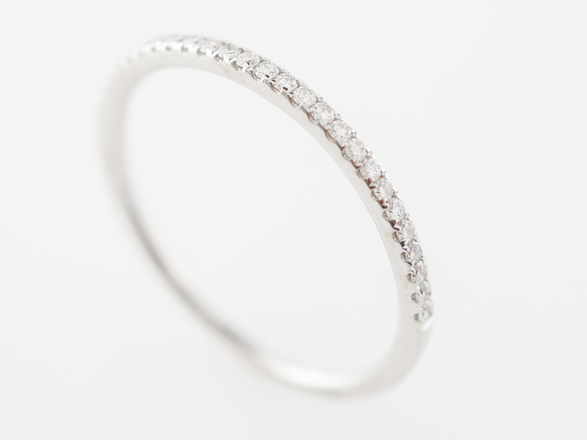 Thin Diamond Wedding Band in 14k White Gold