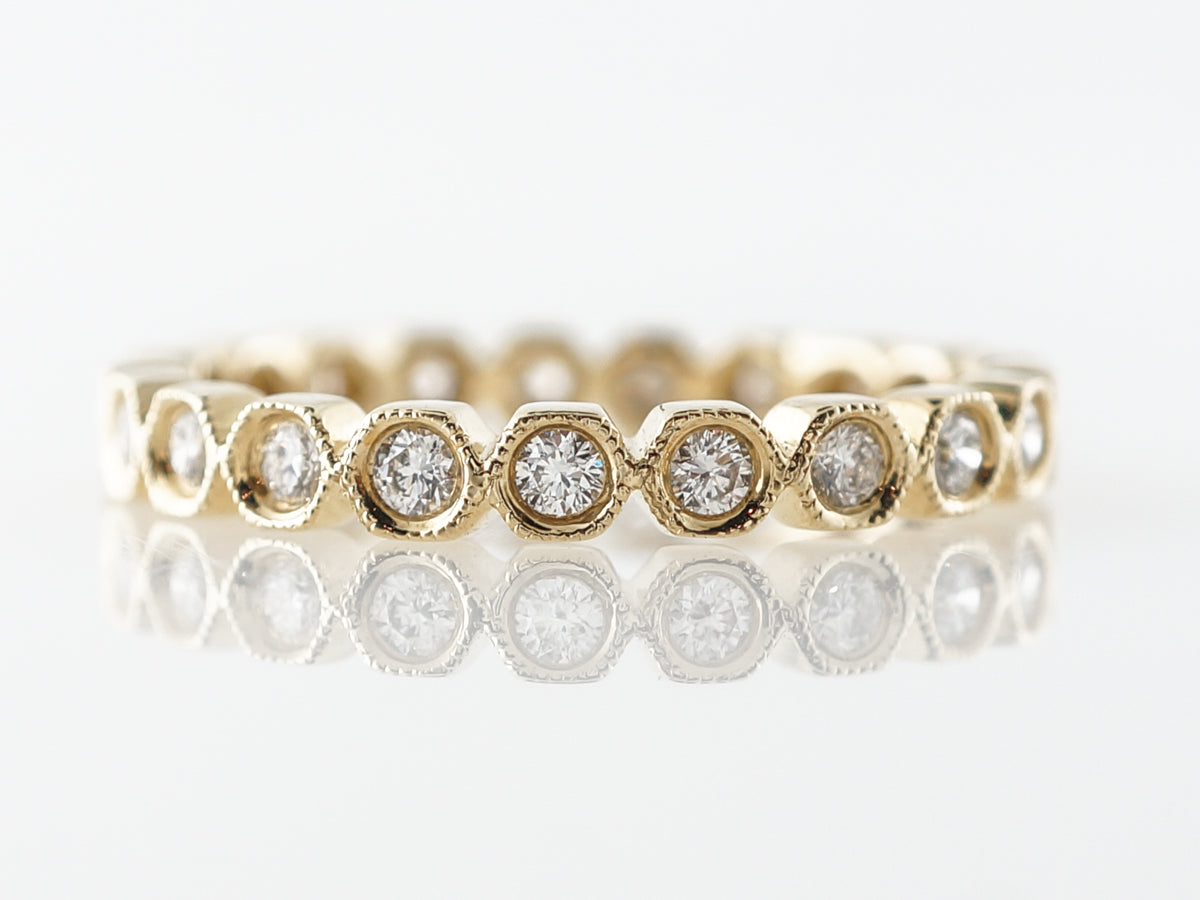 Yellow Gold Bezel Diamond Eternity Wedding Band