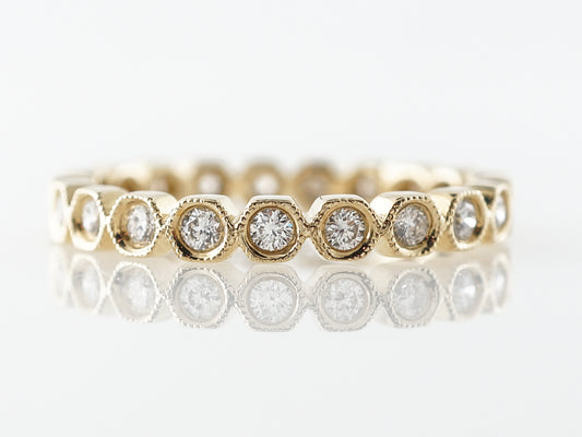 Yellow Gold Bezel Diamond Eternity Wedding Band