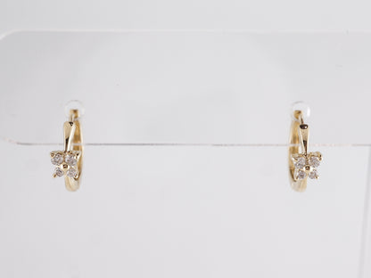 Cluster Earrings w/ Round Brilliant Diamonds in Yellow Gold