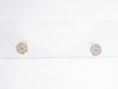 Cluster Diamond Earrings in 14k Yellow Gold