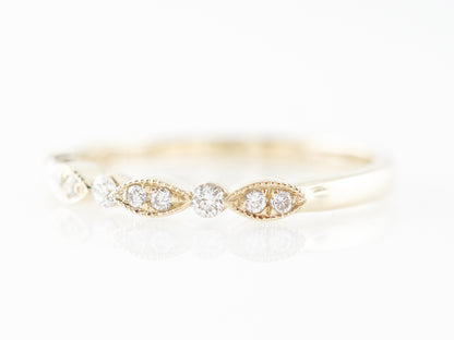 Thin Wedding Band w/ Diamonds in 14k Yellow Gold