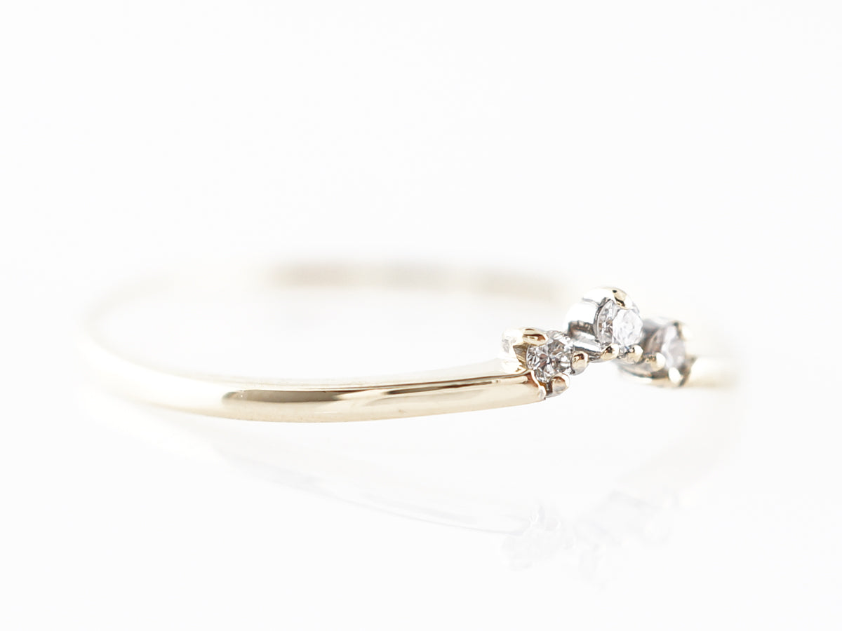 Petite Curved Diamond Wedding Band in 14k